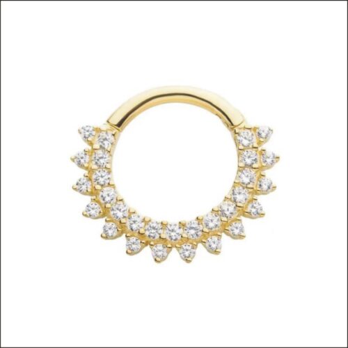 14ct YG-Double-Clear-CZ
